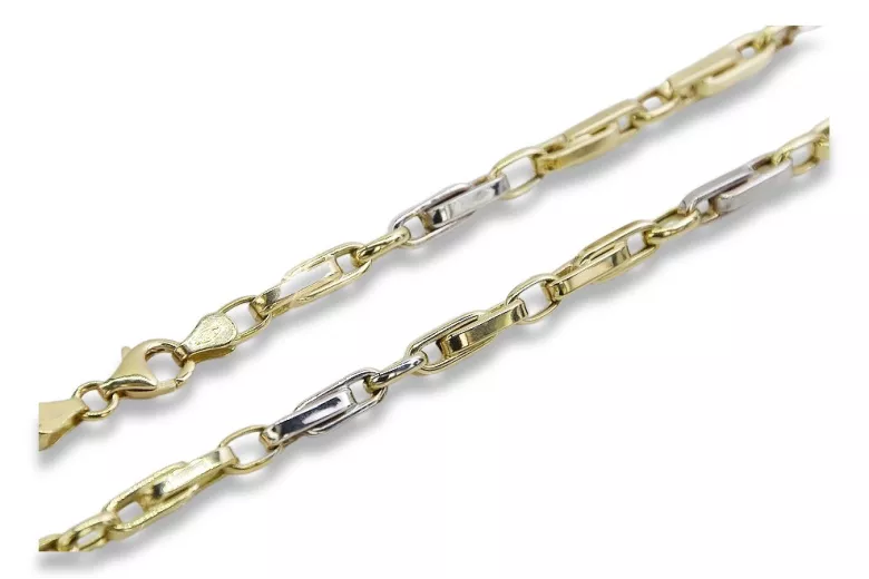 Italian 14K Yellow Gold Bracelet with White Gold Accents cb062yw