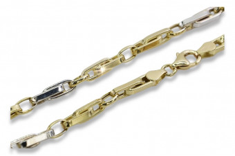 Italian 14K Yellow Gold Bracelet with White Gold Accents cb062yw