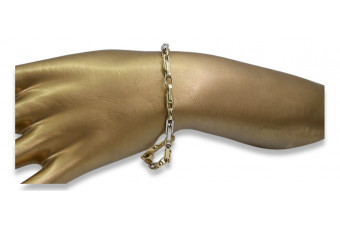 Italian 14K Yellow Gold Bracelet with White Gold Accents cb062yw