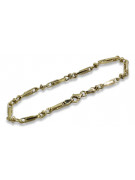 Pulsera de oro amarillo italiano de 14K con diferentes piedras, 21cm. cb063yw