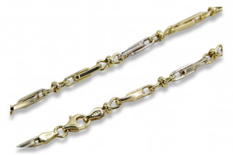 Elegant Italian 14K Gold Bracelet with Yellow and White Gemstones cb063yw