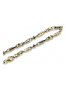 Pulsera de oro amarillo italiano de 14K con diferentes piedras, 21cm. cb063yw