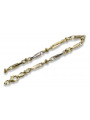 Elegant Italian 14K Gold Bracelet with Yellow and White Gemstones cb063yw