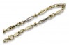 Elegant Italian 14K Gold Bracelet with Yellow and White Gemstones cb063yw