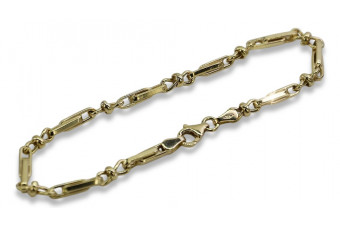 Bracelet en or jaune italien 14 carats, pierres variées cb063y