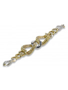 Bracelet cœur en or italien 14k jaune et blanc cb068yw