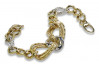 Bracelet cœur en or italien 14k jaune et blanc cb068yw