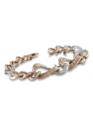 Pulsera de Fantasía de Señora en Oro Blanco y Rosa de 14 Quilates cb068rw