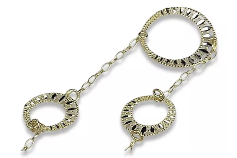 Bracelet Fantaisie en Or Jaune et Blanc Italien 14K, 18 c. cb071yw