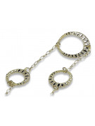 Pulsera de fantasía de oro blanco y amarillo italiano de 14k cb071yw