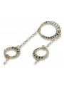 Bracelet Fantaisie en Or Jaune et Blanc Italien 14K, 18 c. cb071yw