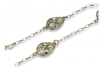 Pulsera Fantasía de Oro Blanco y Amarillo 14K con Diferentes Piedras cb072yw