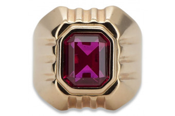 Ruby Vintage 14K Rose Gold Men's Signet Ring vsc002r