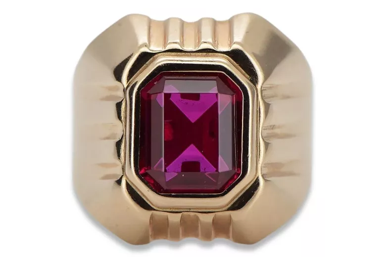 Bague Rubis Vintage en Or Rose 14 carats vsc002r