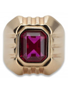 Ruby Vintage 14K Rose Gold Men's Signet Ring vsc002r