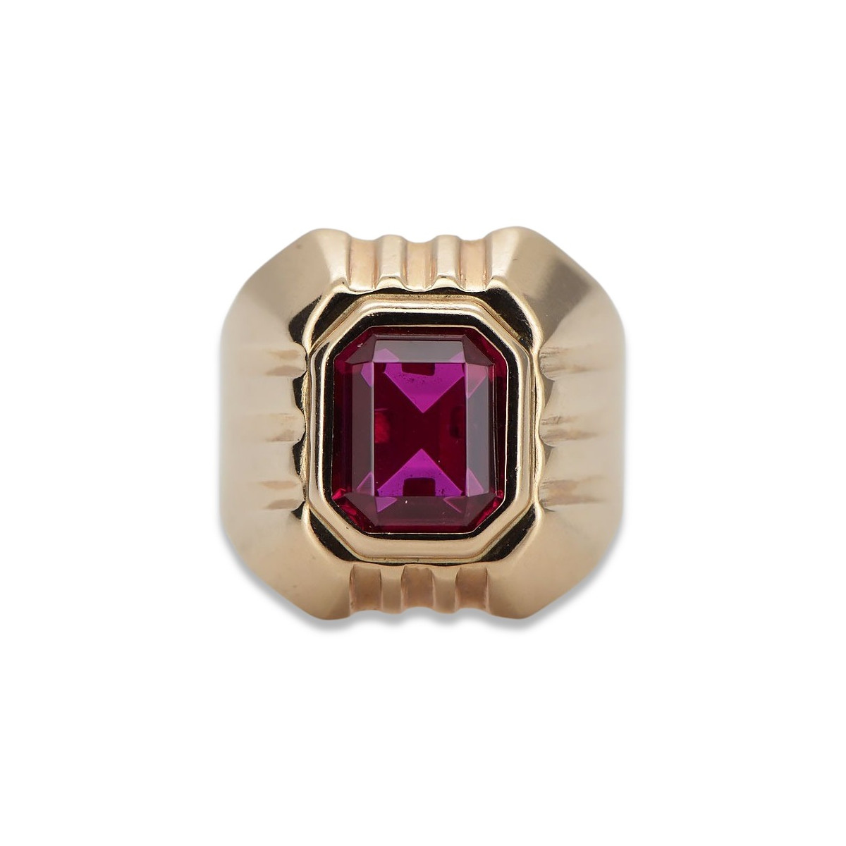 Bague Rubis Vintage en Or Rose 14 carats vsc002r