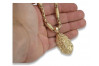 Divine Yellow 14k Gold Jesus Pendant & Chain pj001ym&cc057y