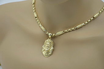 Gold God's medallion with a chain ★ zlotychlopak.pl ★ Gold 585 333 Low price