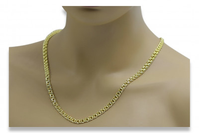 Italian 14k Yellow Gold Garibaldi Bismark Chain Necklace cc054y