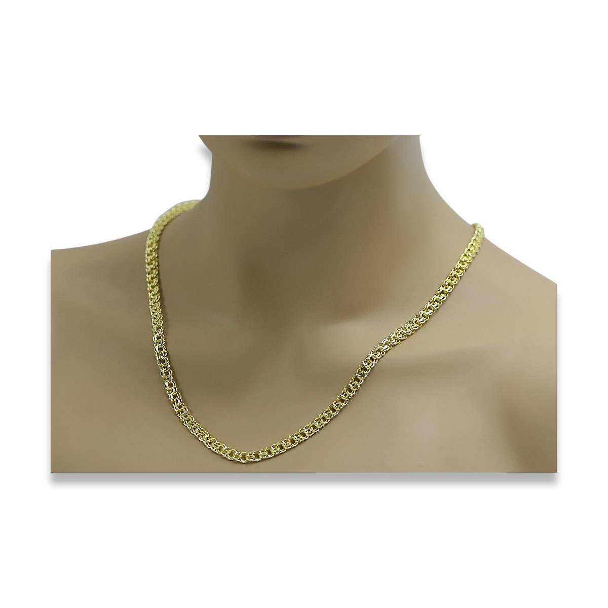 Yellow rose gold chain ★ russiangold.com ★ Gold 585 333 Low price ★ Garibaldi Bismark