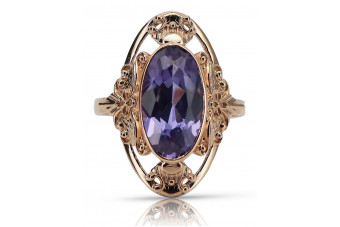 Inel sovietic rusesc din aur 585 trandafir 14k alexandrit rubin smarald safir zircon vrc014