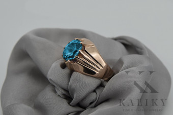 Aquamarin Ring im Originalen Vintage-Design aus 14 Karat Roségold vrc016 vrc016