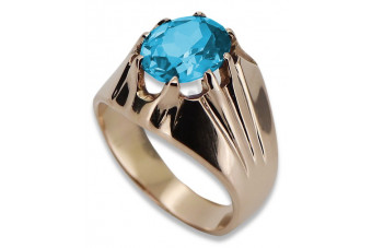 Aquamarin Ring im Originalen Vintage-Design aus 14 Karat Roségold vrc016 vrc016