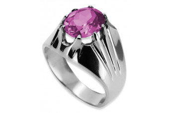 Sterling Silver 925 Amethyst Ring - Vintage Charm vrc016s