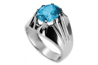 Bague en argent sterling 925, Aigue-marine et Pierres Précieuses vrc016s