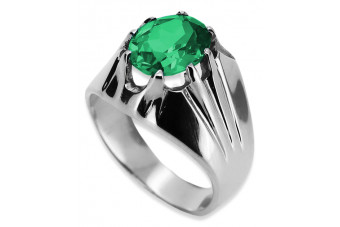 Sterling Silver 925 Emerald Statement Ring vrc016s