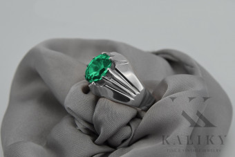 Sterling Silver 925 Emerald Statement Ring vrc016s