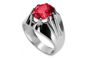 Sterling Silver 925 Ruby Statement Ring vrc016s