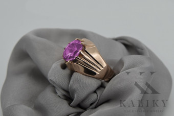 925 Silber rosévergoldeter Ring mit Amethysten vrc016rp