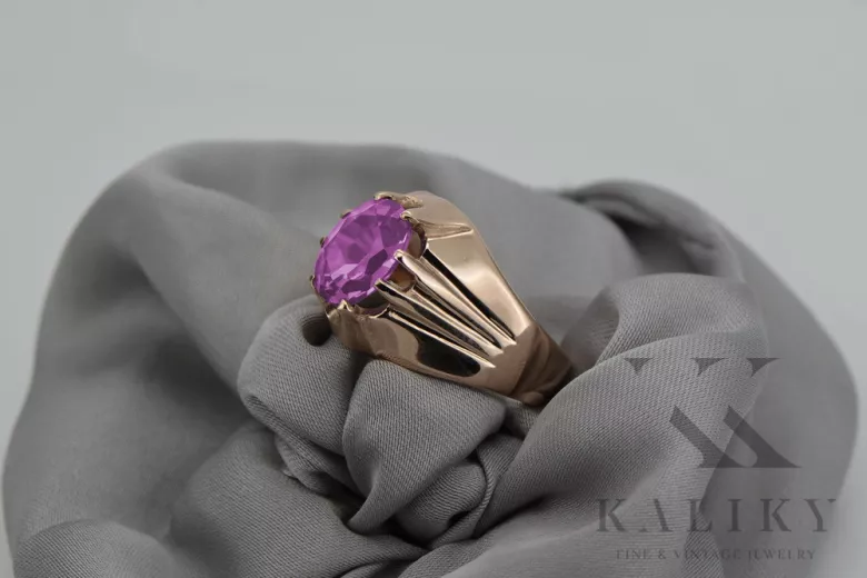 Russische sowjetische Rose 14 Karat 585 Gold Alexandrit Rubin Smaragd Saphir Zirkon Ring vrc014