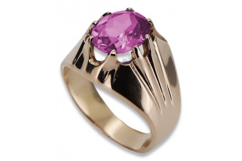 Sterling Silver Rose Gold Plated Amethyst Ring vrc016rp