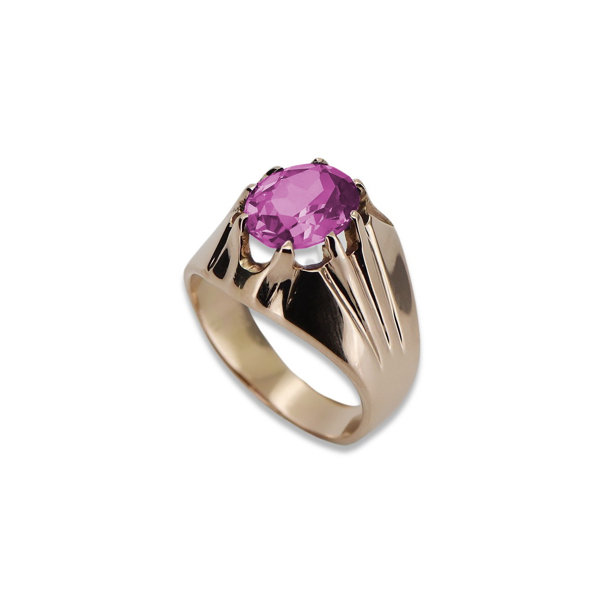 Russische sowjetische Rose 14 Karat 585 Gold Alexandrit Rubin Smaragd Saphir Zirkon Ring vrc014