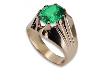 Sterling Silver Rose Gold Plated Emerald Ring vrc016rp