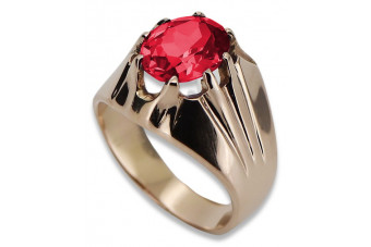 Vintage Sterling Silver Rose Gold Plated Ruby Ring vrc016rp