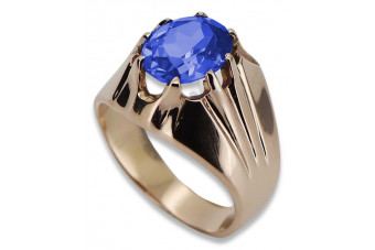 Silver Rose Gold Plated Sapphire Ring in Sterling Silver vrc016rp