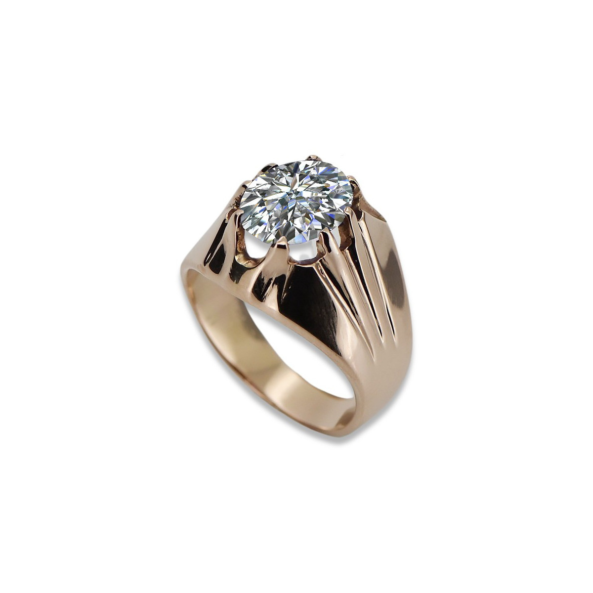 Russische sowjetische Rose 14 Karat 585 Gold Alexandrit Rubin Smaragd Saphir Zirkon Ring vrc014