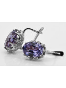 Boucles d'oreilles en argent sterling 925, Alexandrite vec079s