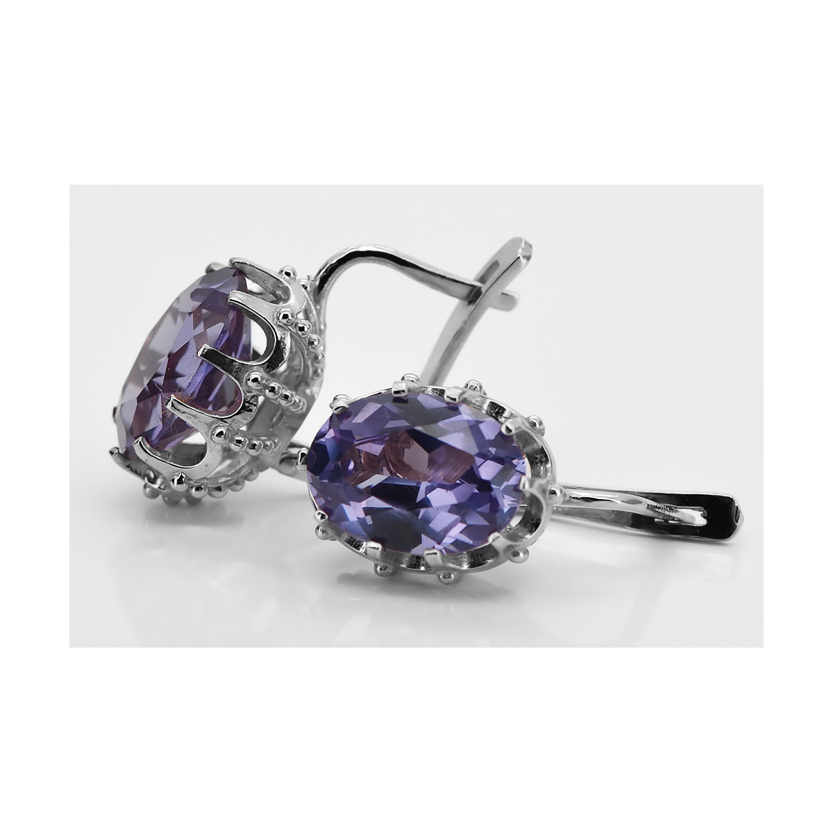 Boucles d'oreilles en argent sterling 925, Alexandrite vec079s