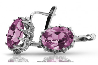 Pendientes de Plata 925, Amatista Vintage vec079s