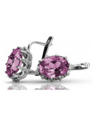 Pendientes de Plata 925, Amatista Vintage vec079s