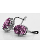 Sterling Silver 925 Amethyst Drop Earrings vec079s