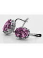 Стерлингово сребро 925, Аметис обици Vintage (925 Silver, Amethyst earrings) vec079s