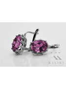 Sterling Silver 925 Amethyst Drop Earrings vec079s