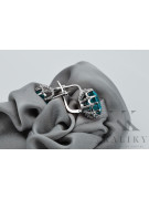 Boucles d'oreilles en argent sterling 925, Aigue-marine Vintage vec079s