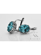 Aretes de Plata de Ley 925 con Aguamarina Vintage vec079s