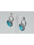 Sterling Silver 925 Aquamarine Drop Earrings Vintage Style vec079s